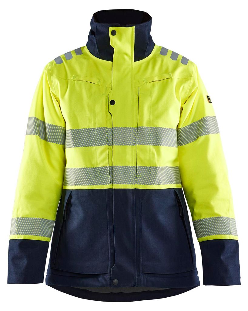 Blakläder Damen Multinorm Winterjacke 4917, Farbe:High Vis Gelb/Marineblau, Größe:M