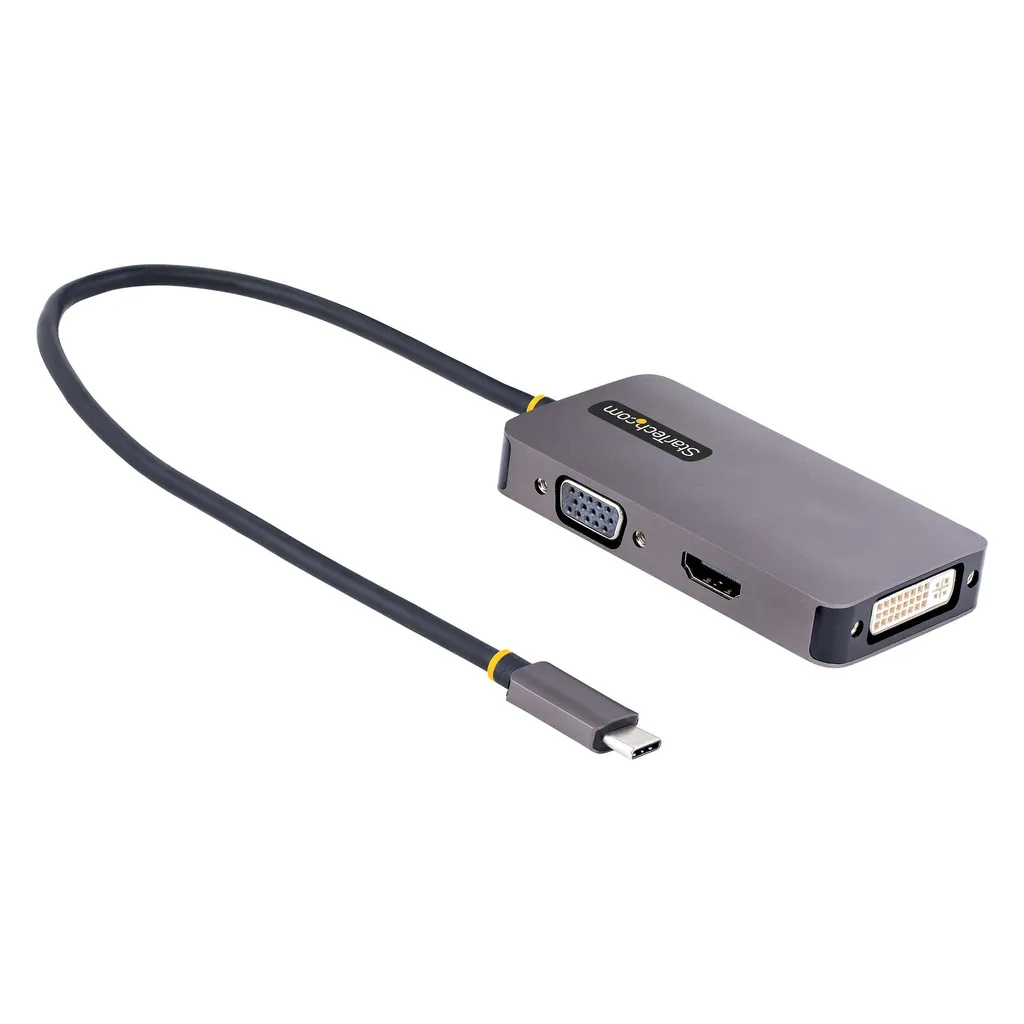 StarTech.com Adaptateur USB-C vers HDMI DVI VGA 4K 60Hz - CDP2VGAUCPH