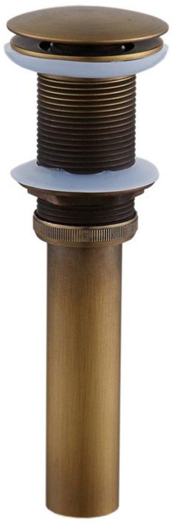 Messing-Afvoerfitting für Dusche und Waschbecken - Vintage-Design - Keine Überlaufklappe - Bounce-Typ - 1 Gegenüberlauf