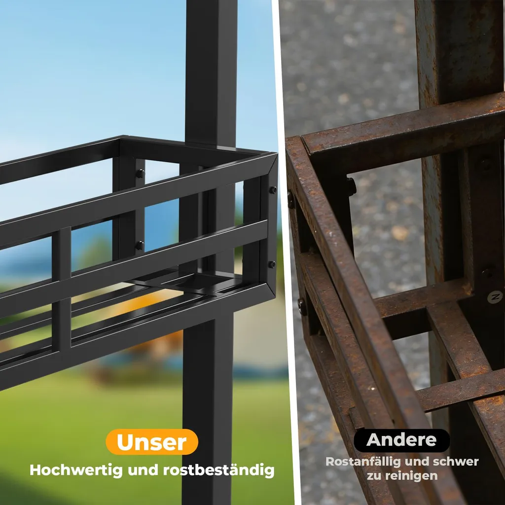 Tonnelle de barbecue double toit Izrielar avec décapsuleur et crochets 250cm - 4