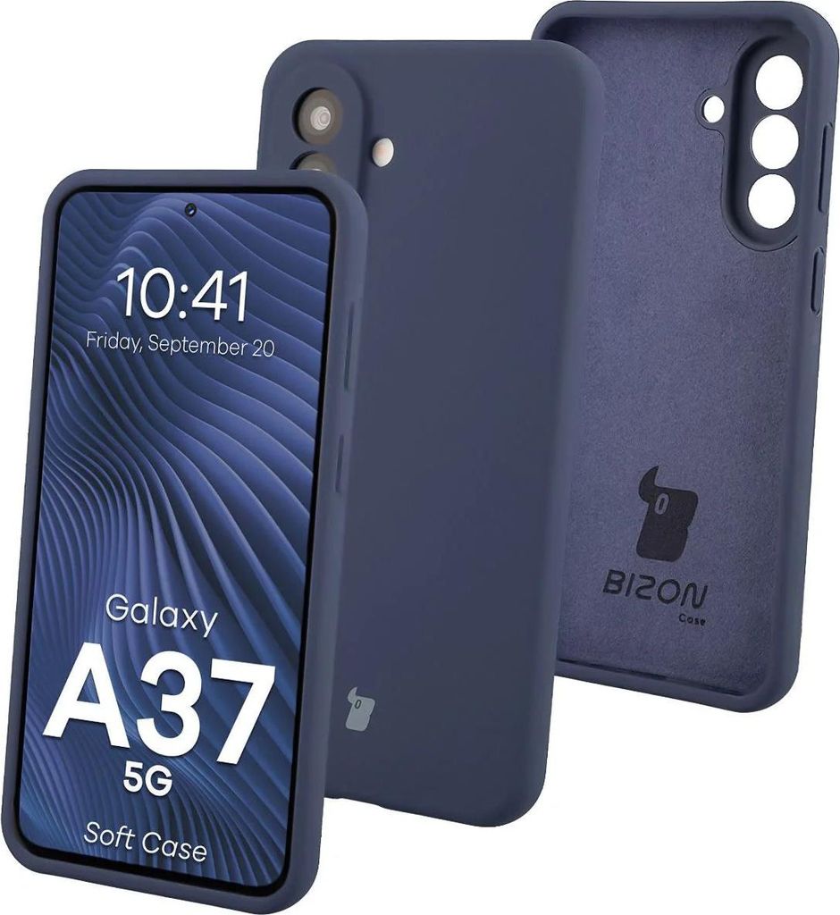 Silikon Handyhülle für Galaxy A37 5G, Bizon Soft Case, Dunkelblau