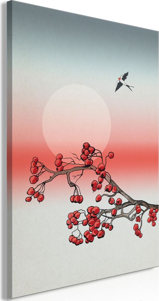 Italienischer Leinwand Leinwandbild - Winter Rose (1 Part) Vertical 60x90 cm Blumen b-A-0689-b-a