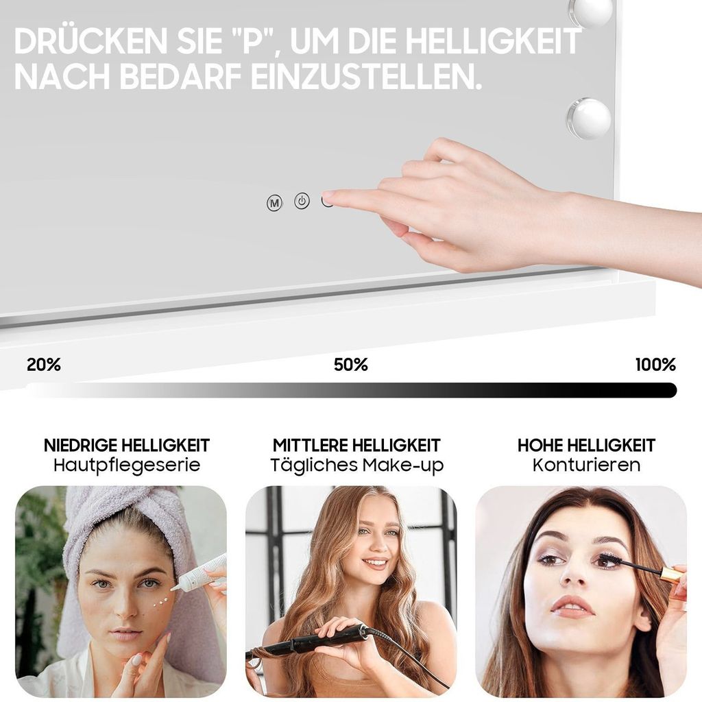 Hollywoodské zrcadlo s osvětlením 15 LED Obrázek produktu 8