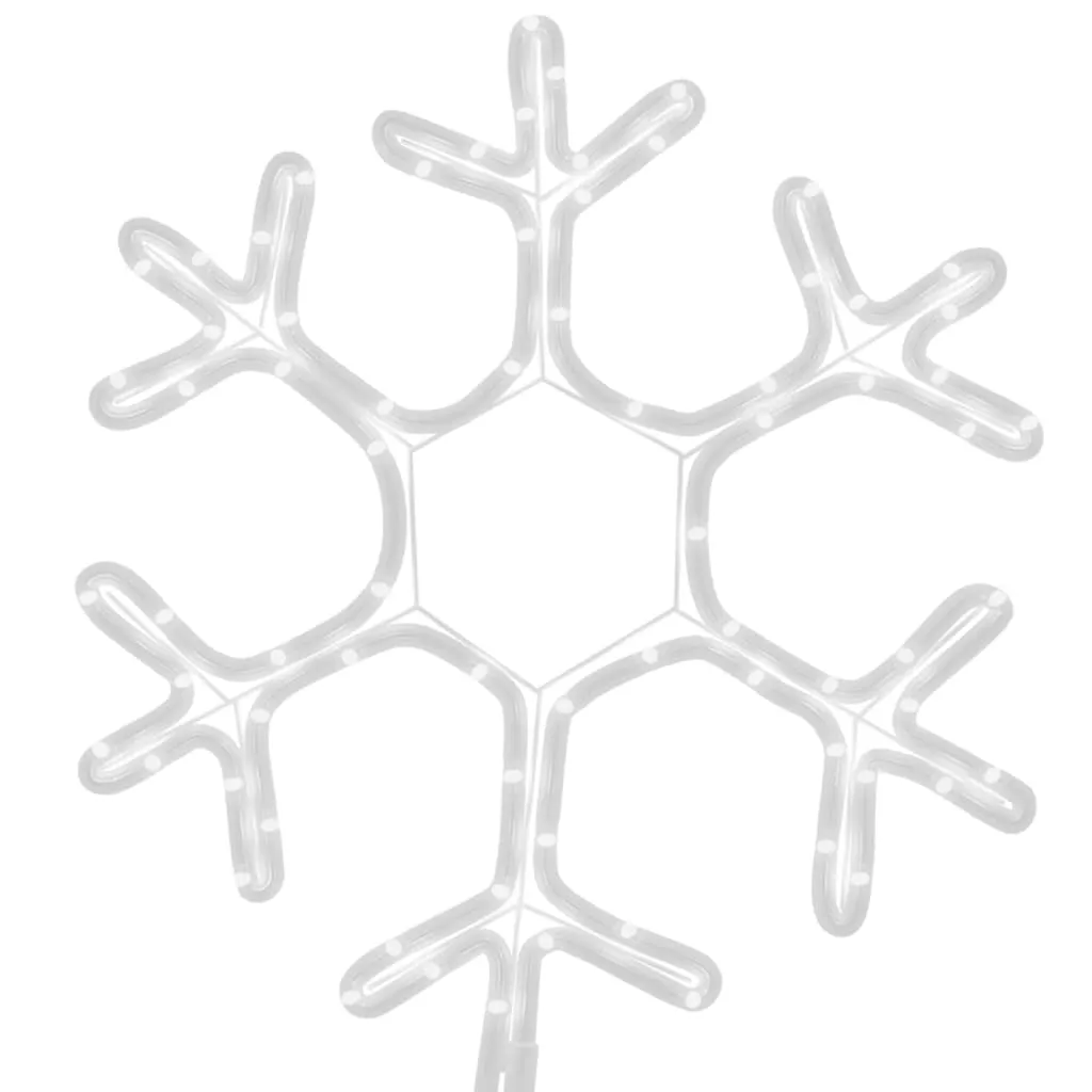 Lot de 2 Décorations Lumineuses Flocons de Neige LED Blanc Chaud