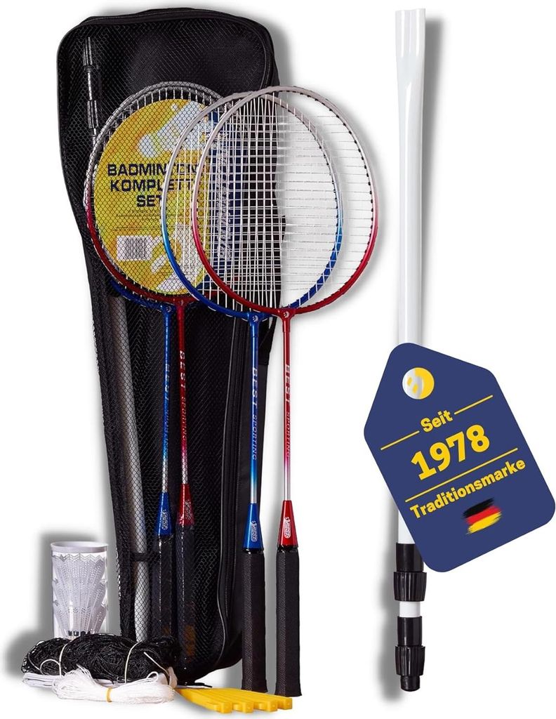 Sport 4-teilig Badmintonspiel - Mehrfarbig mit bester Qualität Badmintonnetz