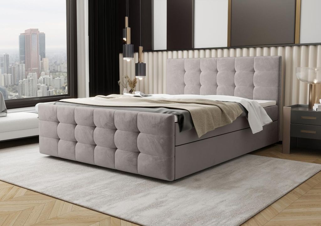 B&B Home Boxspringbett CoriaII 160x200 cm – mit Bettkasten
