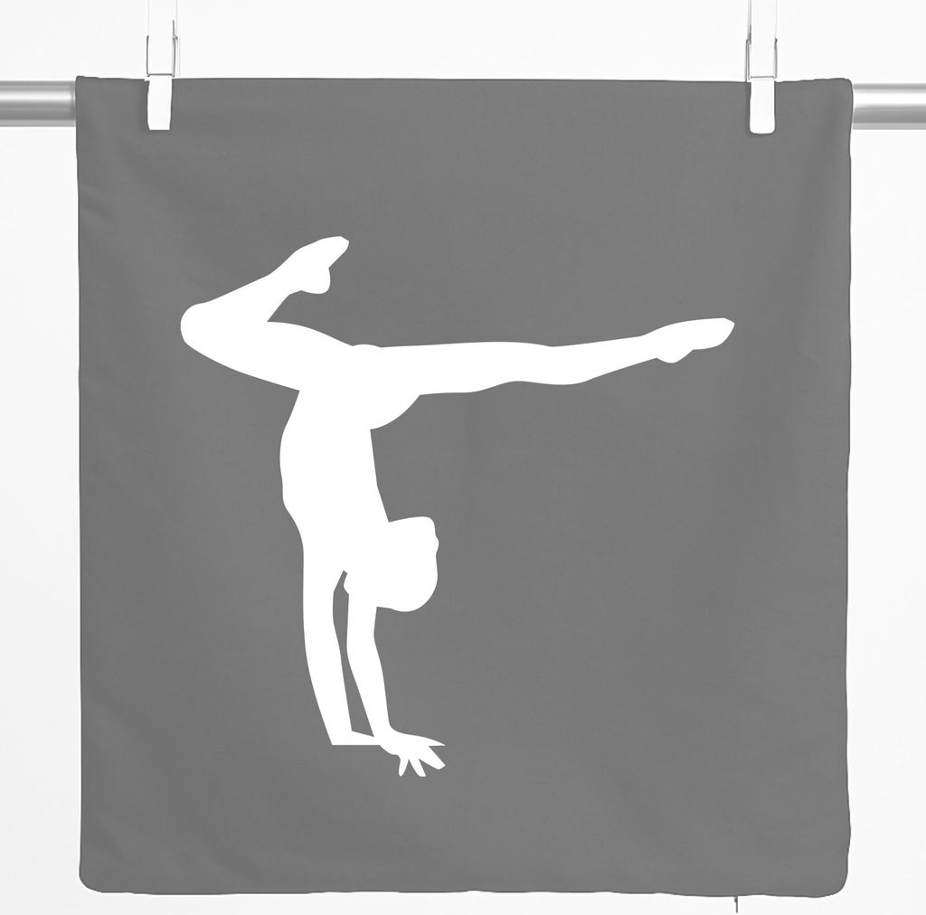 Huuraa Kissenbezug Turnen Gymnastik 40x40cm Steel Grey Baumwolle Dekokissenbezug Geschenkidee
