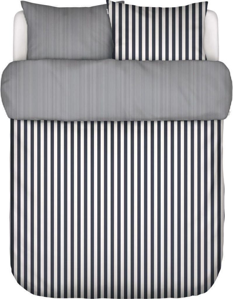 Marc O' Polo Satin-Bettwäsche-Garnitur Classic Stripe Farbe Navy Größe 155x220+80x80