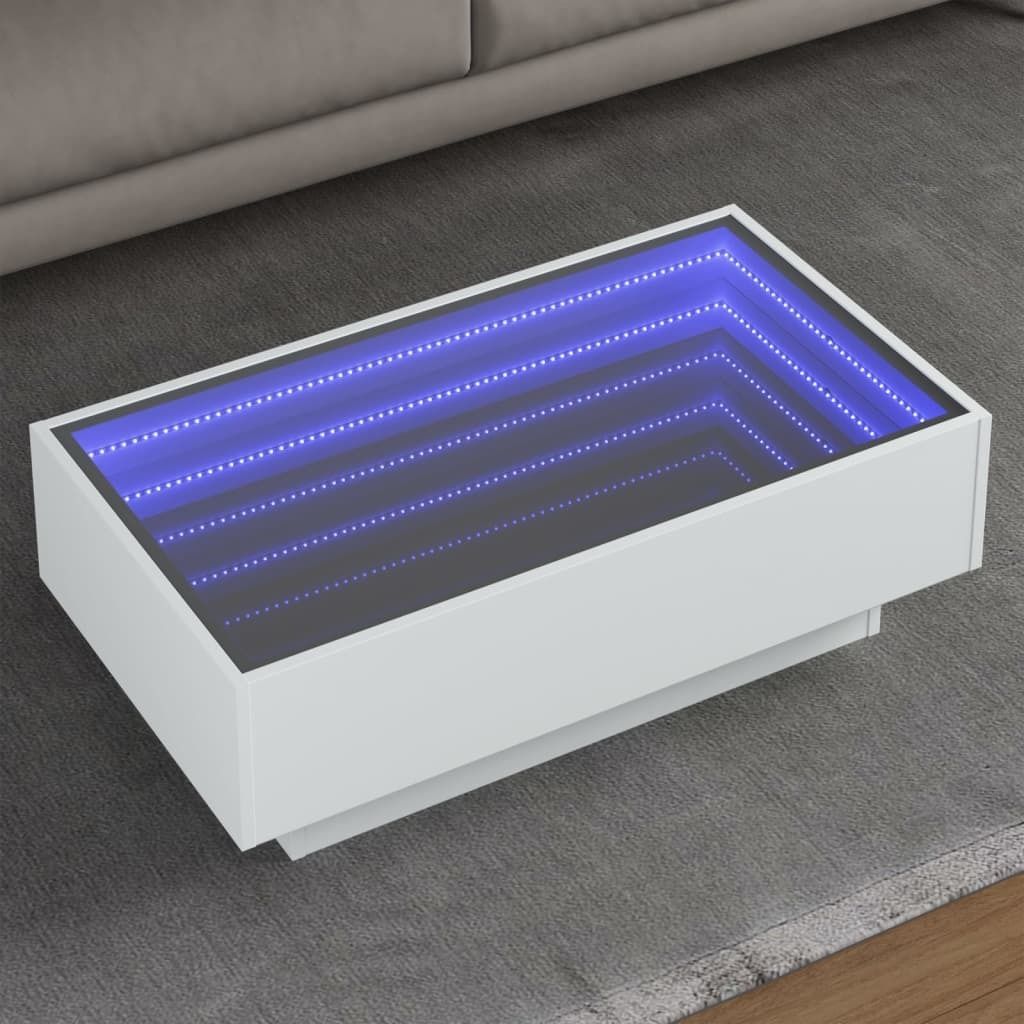 Maison Exclusive - LED-Couchtisch Weiß 90x50x30 cm Holzwerkstoff
