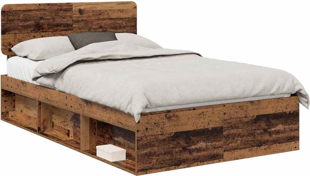 Bettrahmen Altholz 120 x 190 cm Massives Kiefernholz