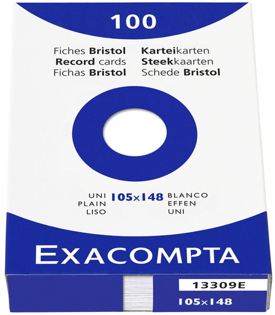 EXACOMPTA Karteikarten DIN A6 blanko weiß 100 Karteikarten
