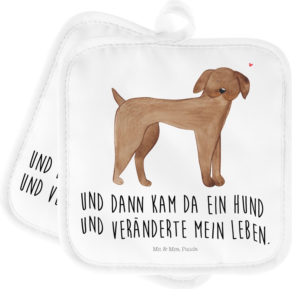 Mr. & Mrs. Panda Topfuntersetzer Hund Dogge - Weiß - Geschenk, Topflappen Set, Sprüche, Hunde, Great Dane, topfhalter, Herz, Ofenlappen, Kochlappen