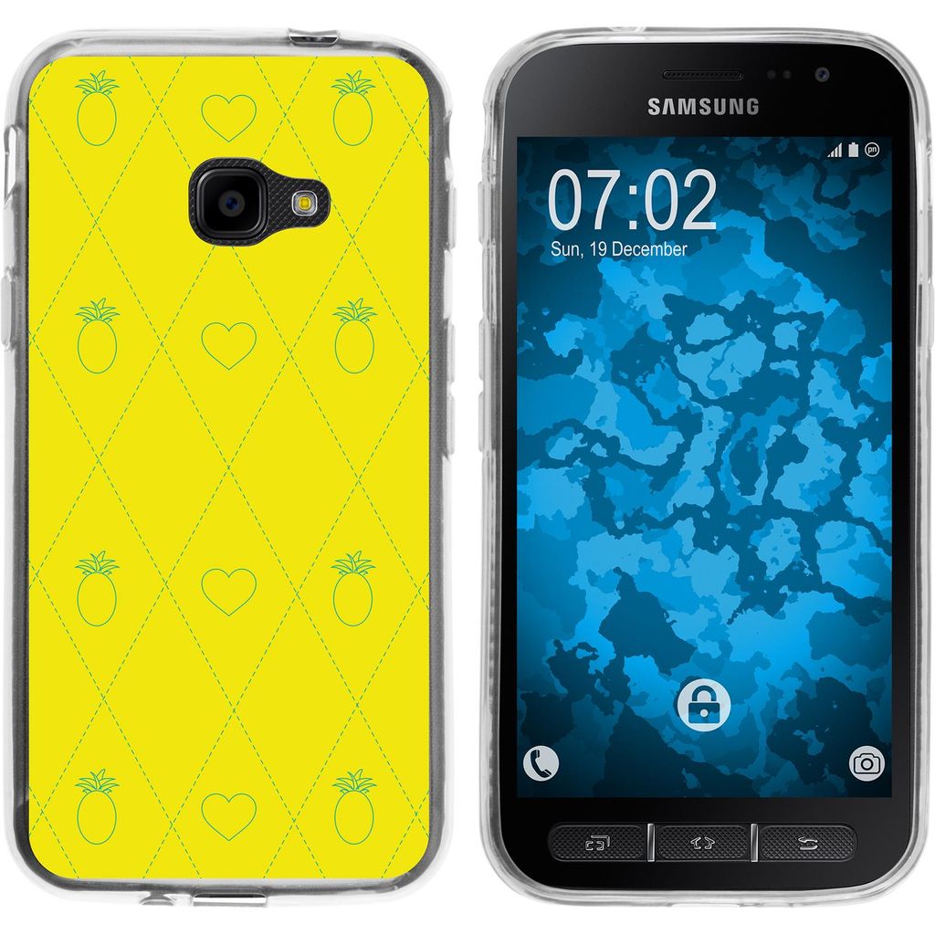 PhoneNatic Case kompatibel mit Samsung Galaxy Xcover 4 / 4s Silikon-Hülle Sommer Ananas M1