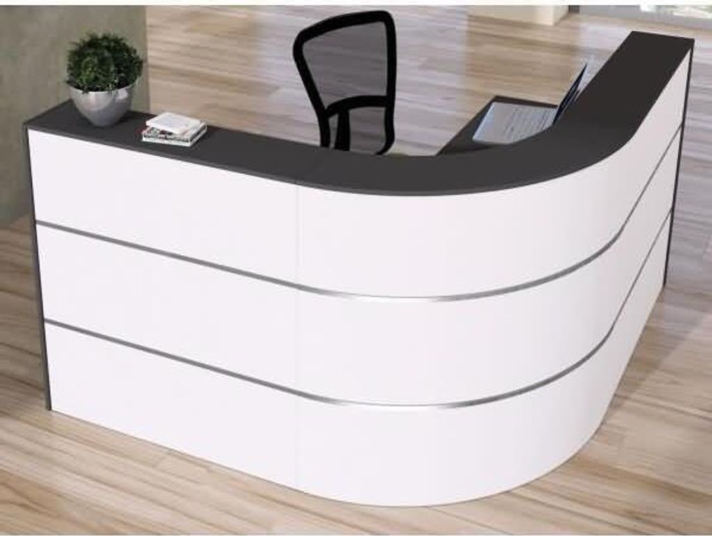 Theke Cento 2A BxT 180x180cm weiß/anthrazit Produktbild 