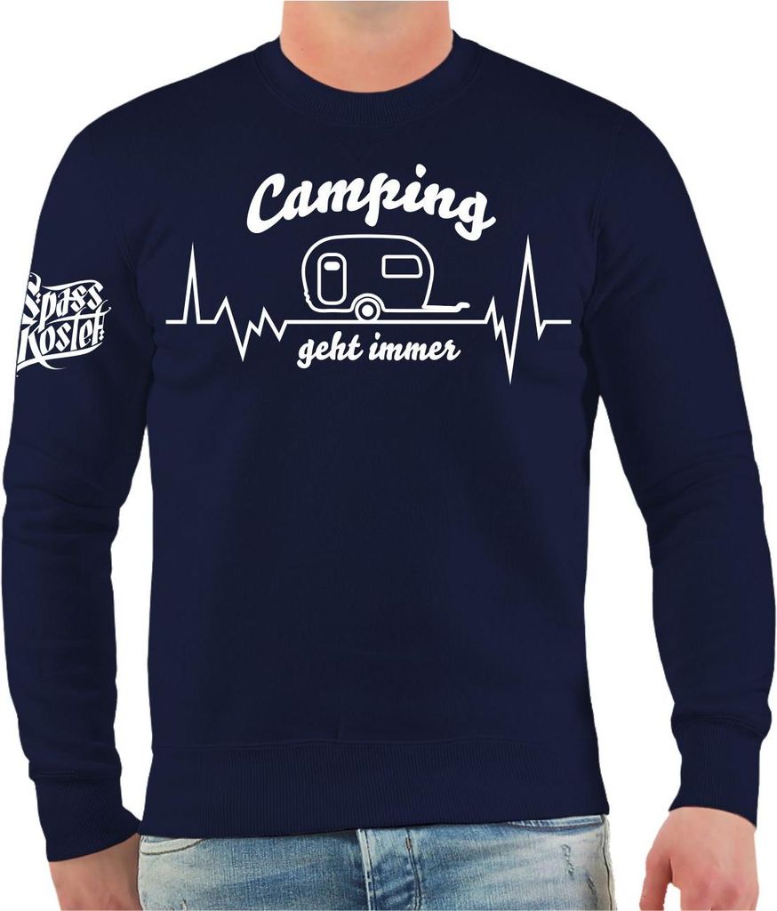 Herren Sweatshirt Wohnanhänger Camping Liebe
