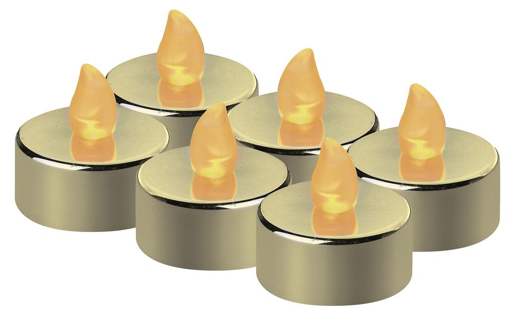 Velas LED doradas, juego de 6, velas sin llama con efecto Imagen del producto 