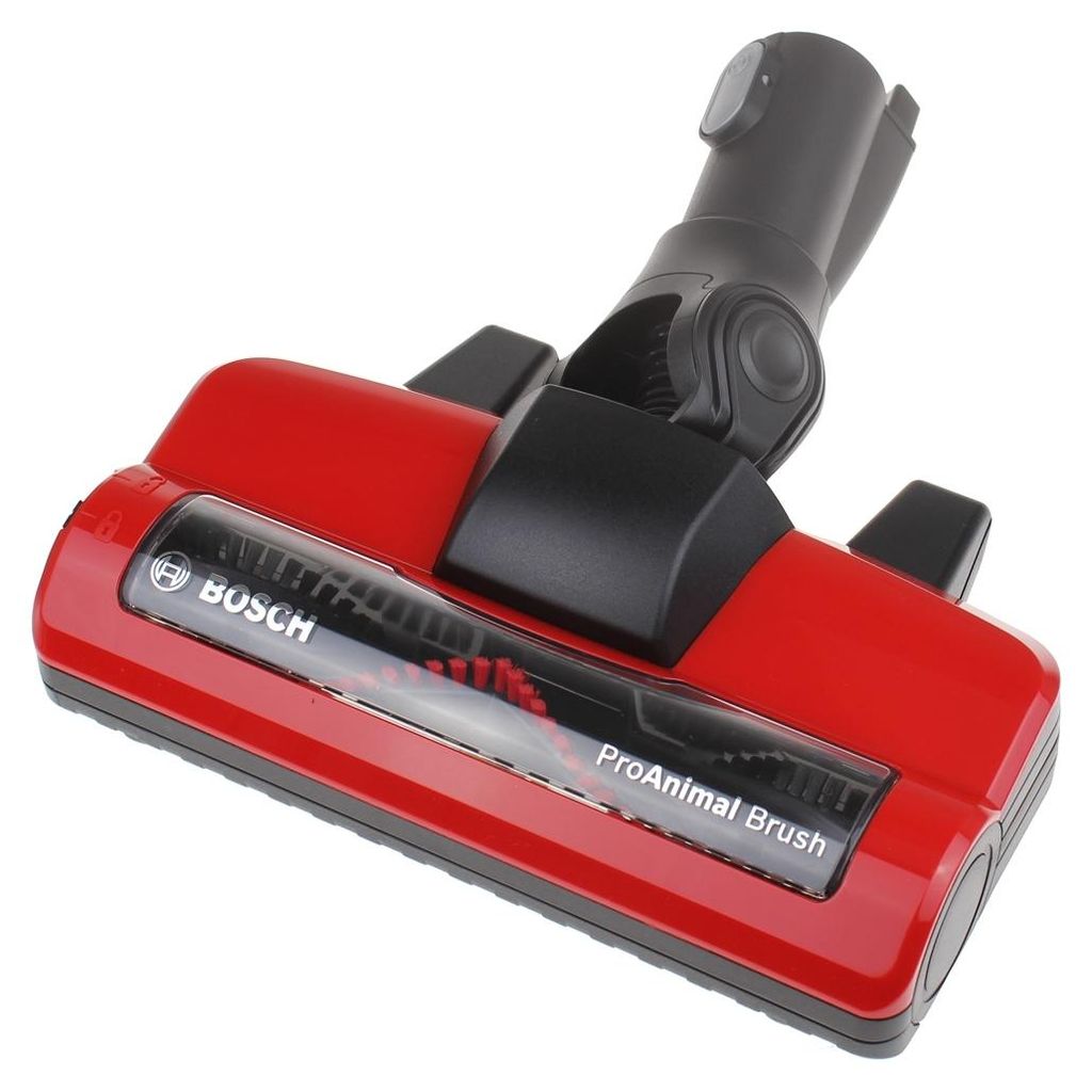 A red and black Bosch vacuum cleaner attachment is shown against a white background.