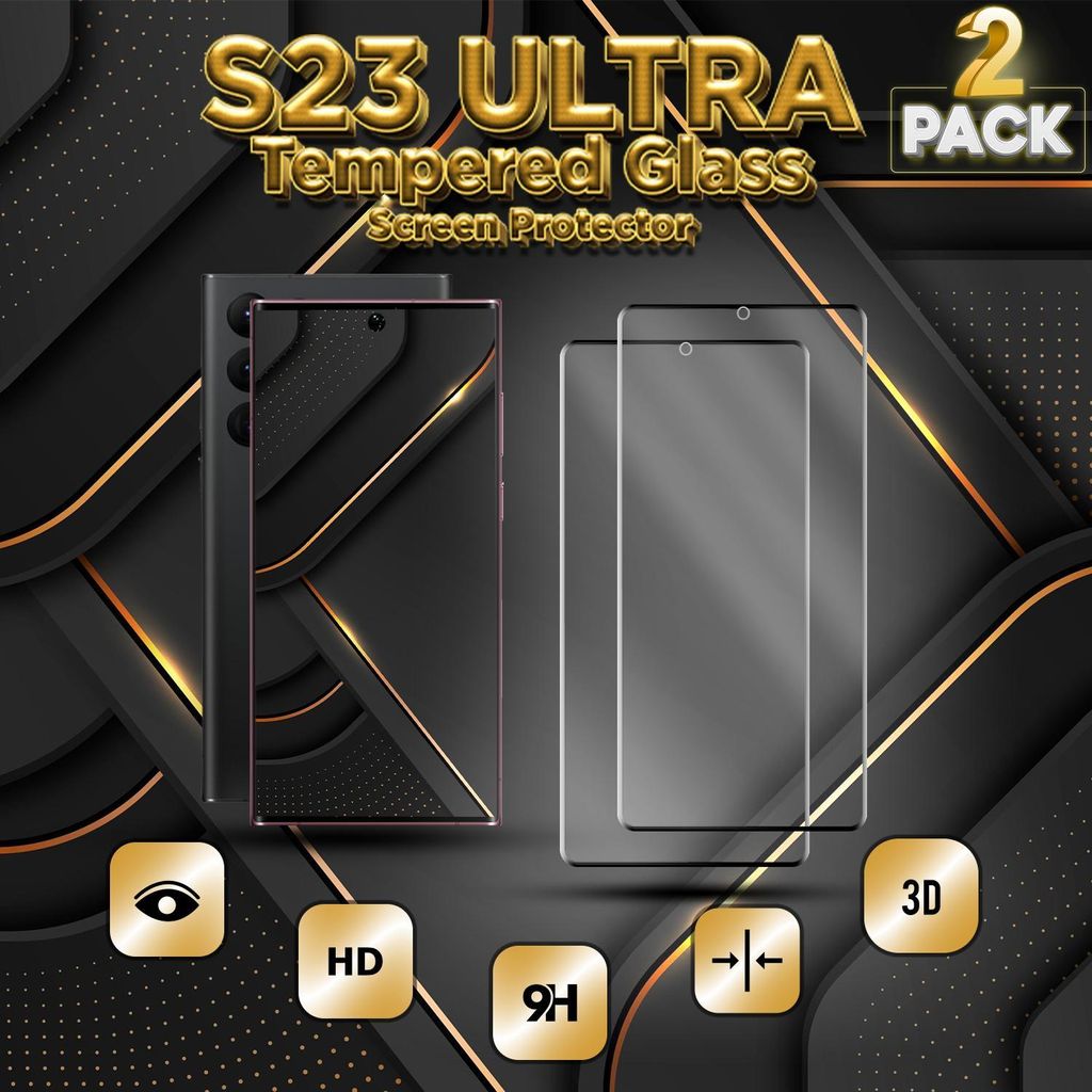 2-Pack Samsung S23 Ultra Displayschutzfolie - Gehärtetes Produktbild 