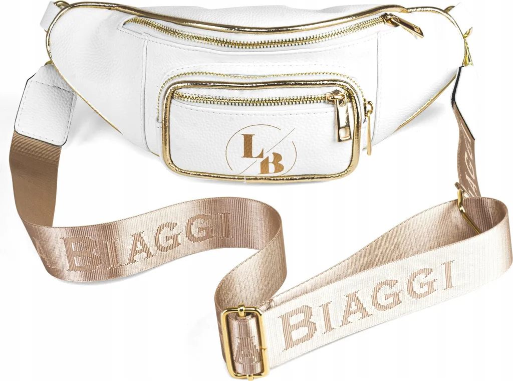 Sac Banane Laura Biaggi Blanc en Cuir Italien Chic pour Femme