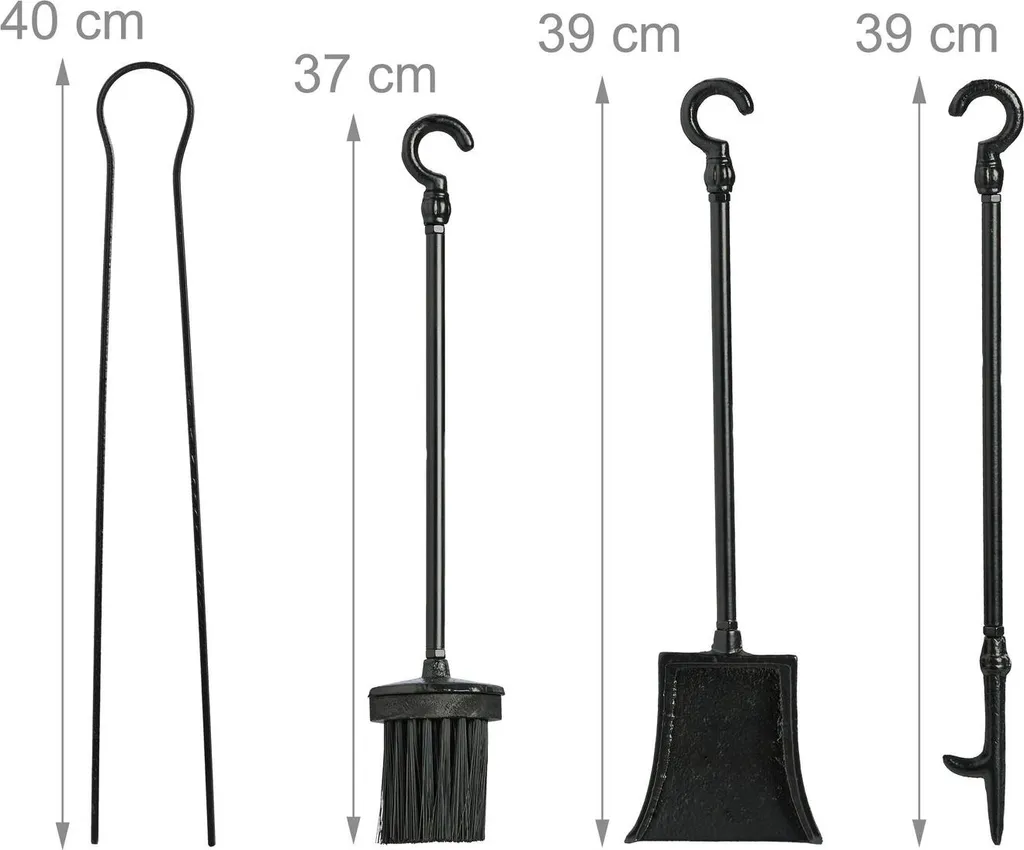 Kit cheminée 5 pièces en fonte robuste - Accessoires de feu durables