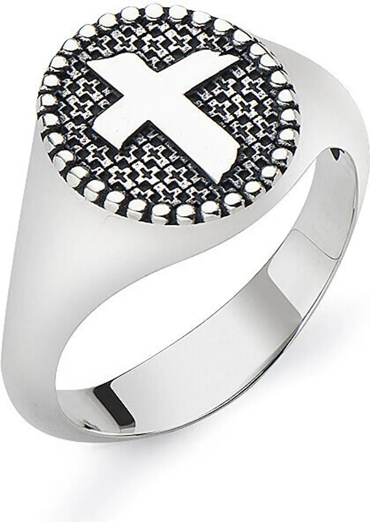Anello Sigillo Amen Argento 925 Uomo Collezione Croci Misura 24