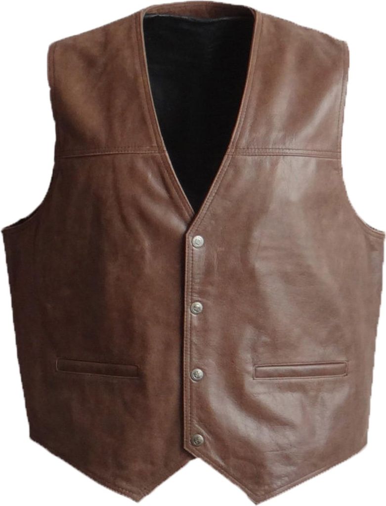 Lederweste Herren Rind Nappa "Alfred" – braun / 2XL