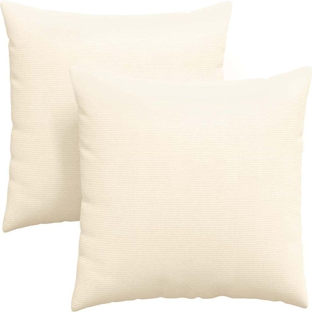 vidaXL Sofakissen 2 Stück Creme 60 x 60 cm Cordstoff