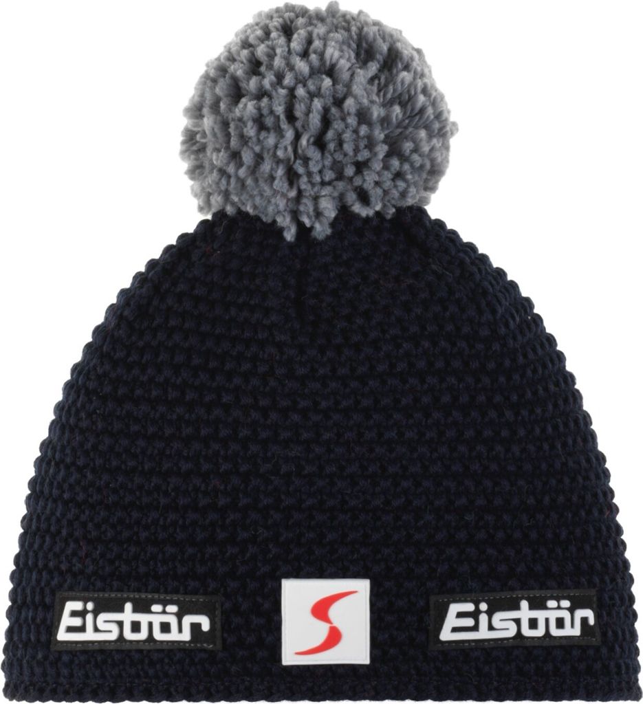 Eisbär Strickmütze mit Bommel Jamie Pompon MÜ SP Uni, Farbe:Rot/Schwarz