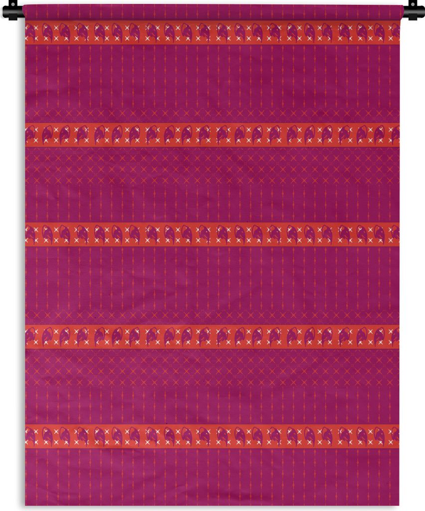 MuchoWow Wandteppich Wandbehang Elefant - Design - Rosa 120x160 cm Tapisserie Dekoration Wandtuch - Wohnzimmer - Moderne