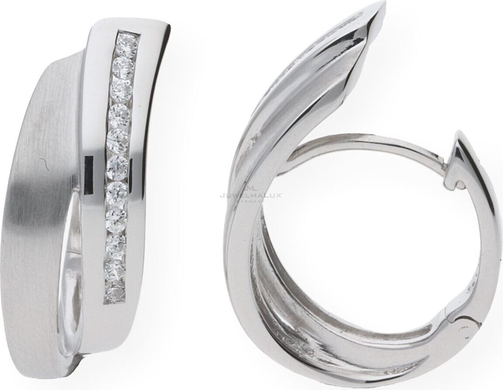 JuwelmaLux Creolen 925 Sterling Silber mit Zirkonia JL20-06-0066