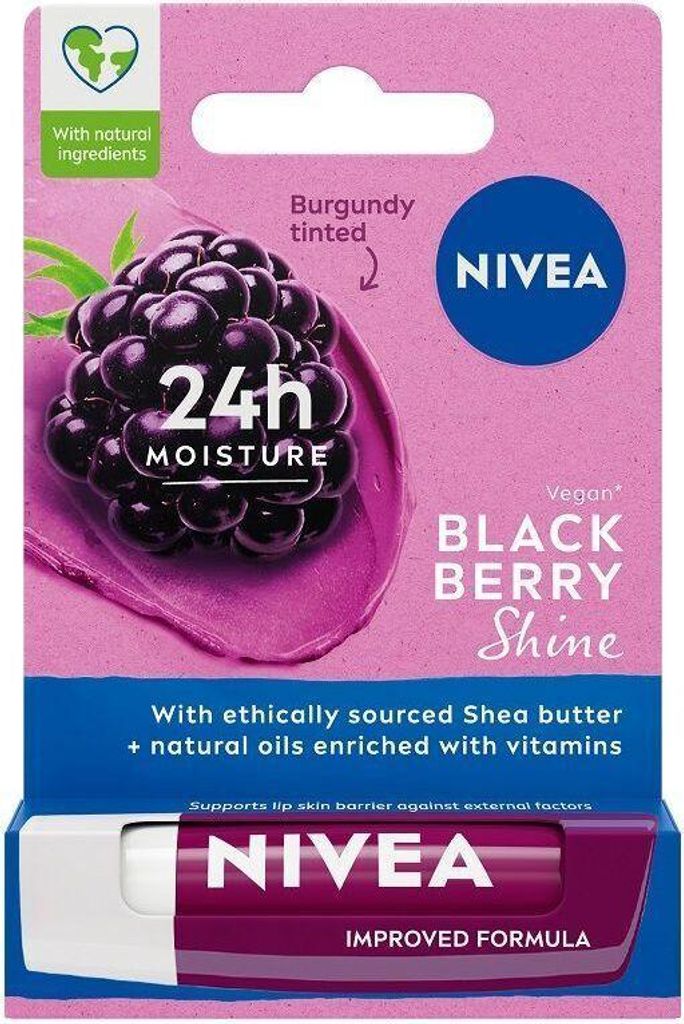 Nivea Pielęgnująca pomadka do ust Blackberry Shine, 4.8g Zdjęcie produktu 