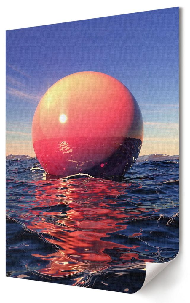 Sonnenball- Kunstdruck A2 (42x59 cm) - Futuristisch, Modern- Wandbild für Wohnzimmer Schlafzimmer & Flur, Modernes Poster Wanddeko, Ungerahmt