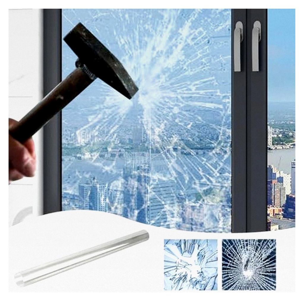 Sicherheitsfolie Klar Gehärtetes Glas Fensterfolie Glasschutz Aufkleber für Fenster