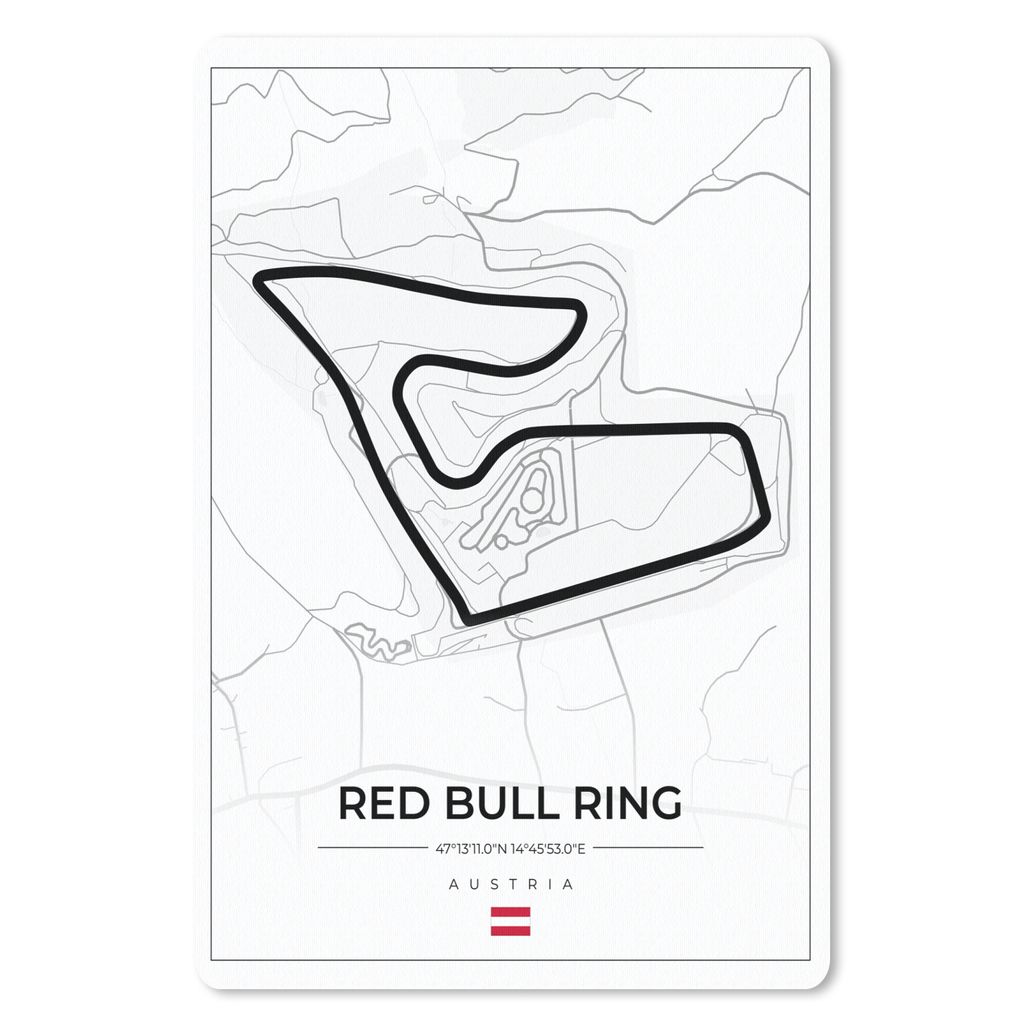 MuchoWow Mauspad Mousepad F1 - Rennstrecke - Red Bull Ring - Österreich - Rennstrecke - Weiß 40x60 cm - Mousepads - Maus Mat - Pad - Mausunterl...