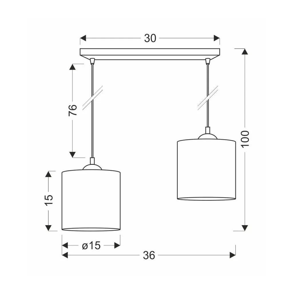 Ensemble repas scandinave noyer noir : table + suspension moderne 2xE27