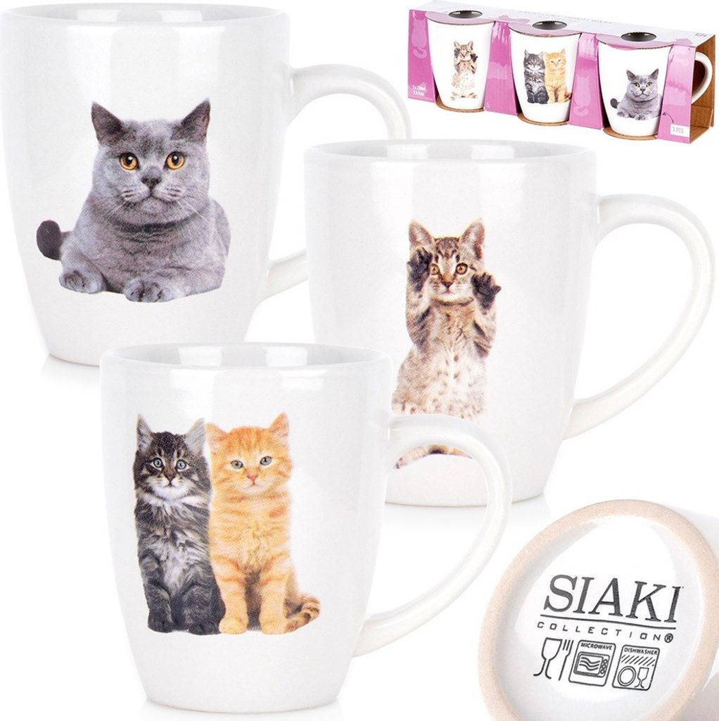 Keramikbecher Keramiktasse Kaffeetasse Teetasse Trinkbecher Becher Tasse aus Keramik 220 ml 3 Stk.