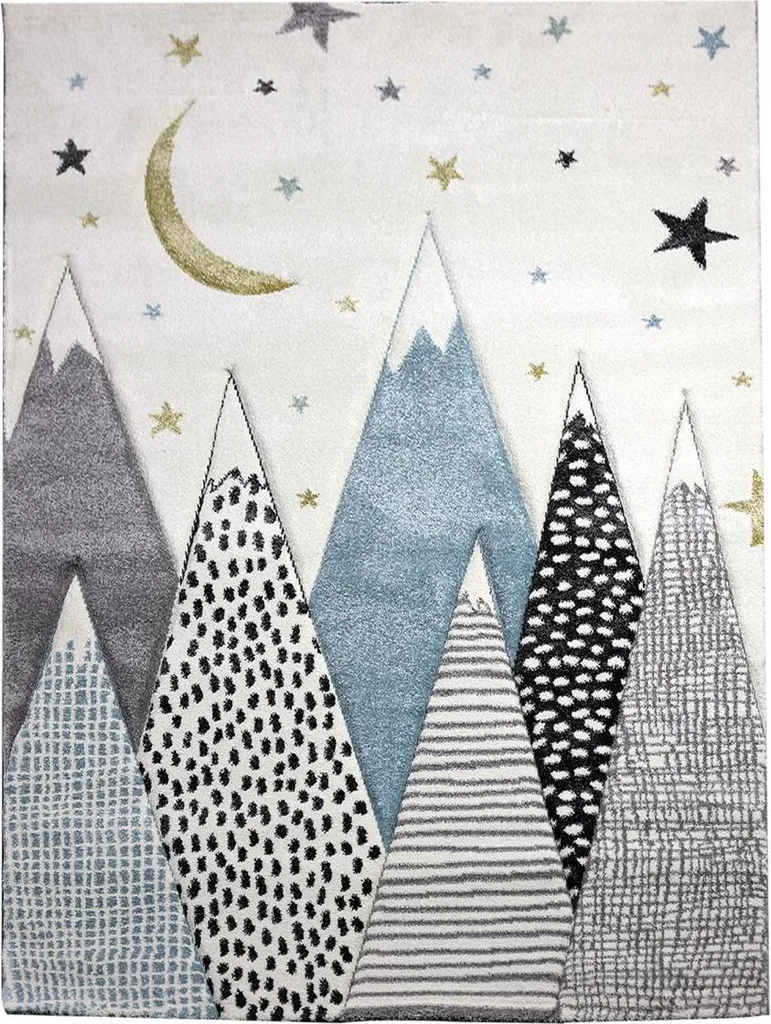 Tapis enfant doux SNOWSKY tissé, idéal salle de jeu et chambre, 120x170