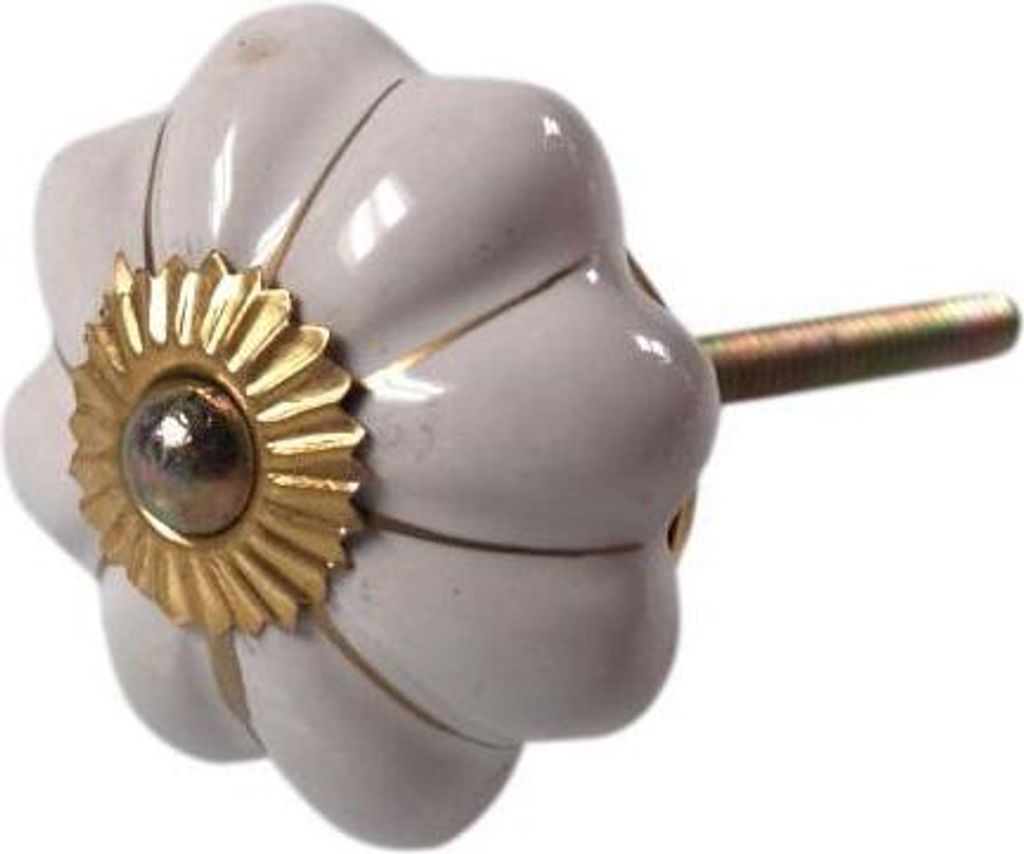 Kleiner Möbelknopf Rose aus Keramik, Möbelknauf Möbelgriff, Schranktürknöpfe, Möbelknöpfe, Schubladengriff - Modell 3, Weiß, 3*3*3 cm, Möb...