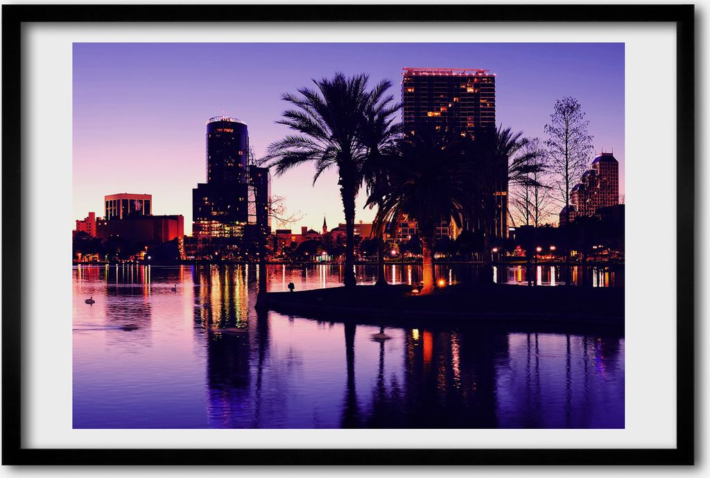 Bild 60x40 MDF-Rahmen, Wandkunst Orlando, USA