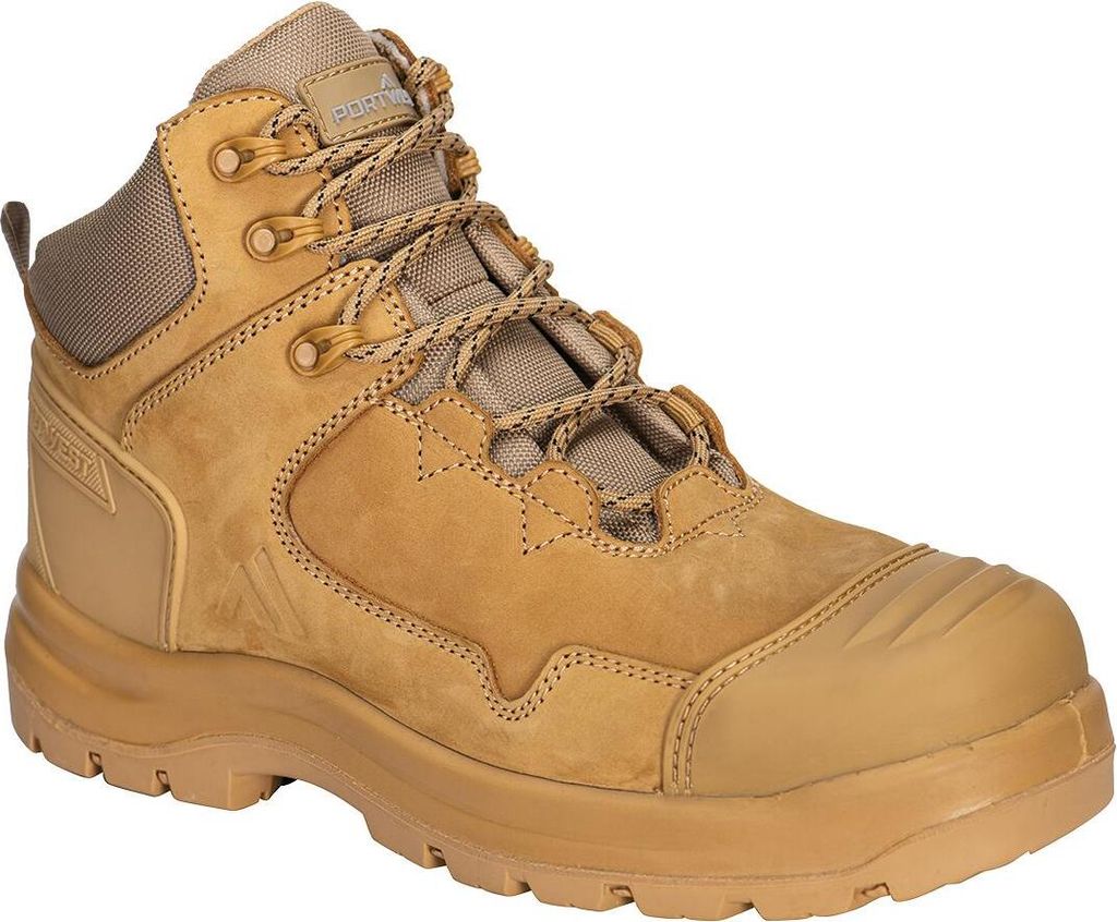 Portwest - Herren/Damen Unisex Halbhohe Stiefel "S3S HRO SR FO SC LG", Nubukleder PW1678 (38 EU) (Weizen)