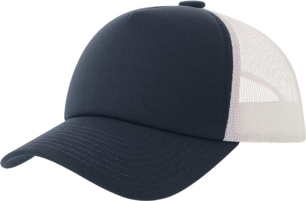 Atlantis Headwear - "Record-S" Trucker Cap für Herren/Damen Uni, Hohes Profil, recyceltes Material AB762 (Einheitsgröße) (Marine)