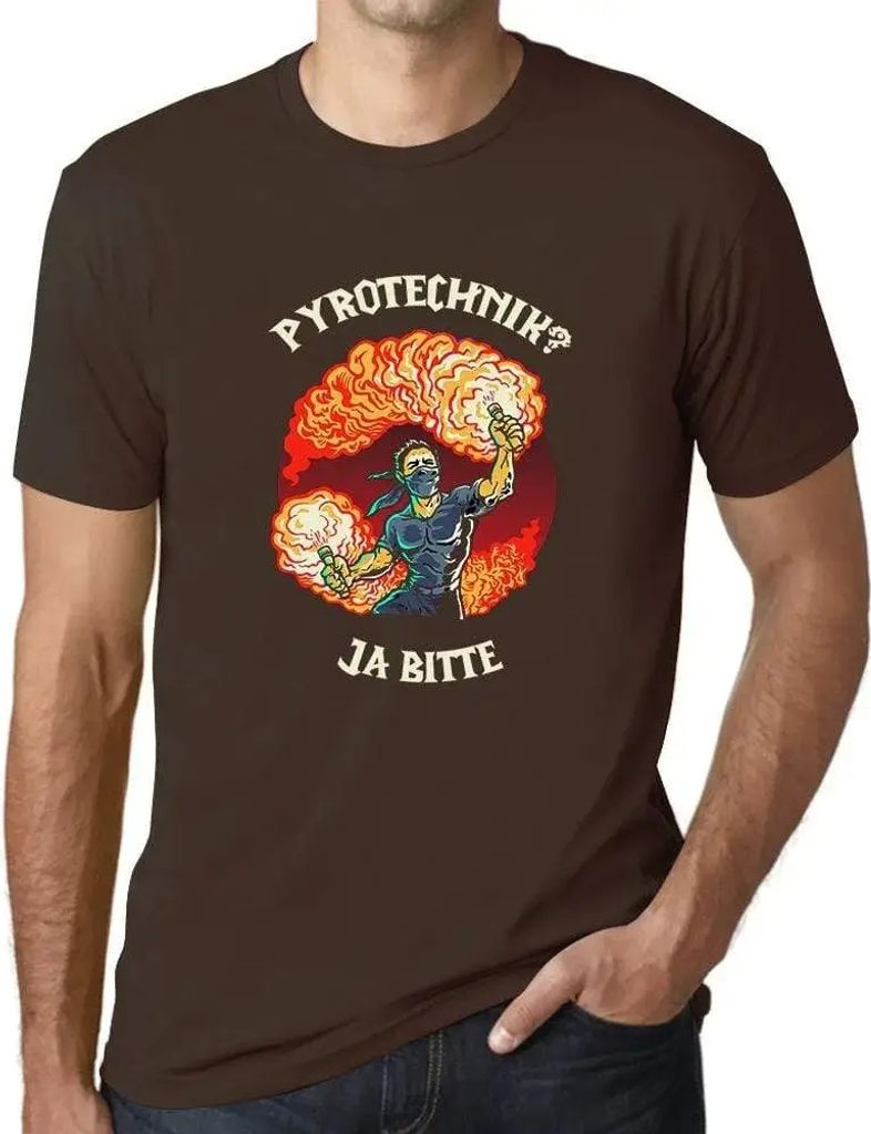 Herren Grafik T-Shirt Pyrotechnik Ja Bitte Öko-Verantwortlich Vintage Jahrgang Kurzarm Lustige Druck Geburtstag Geschenk Mann
