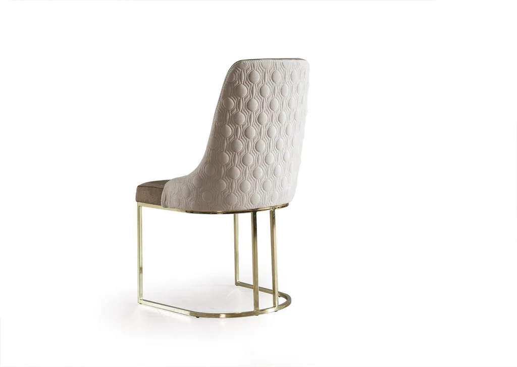 Chaise de salle à manger pour coin TV et réception cocktail beige