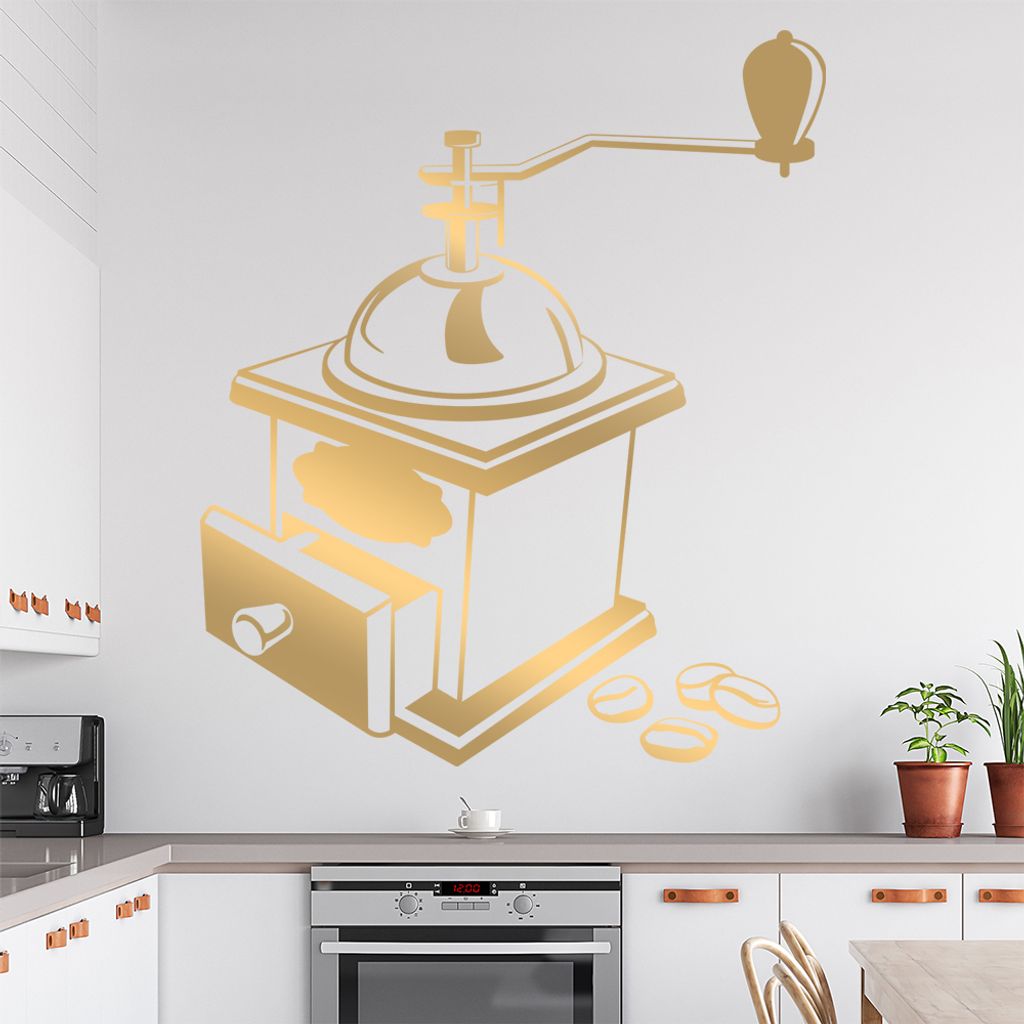 Kaffeemaschine Wandtattoo in 6 Größen - Wandaufkleber Wall Sticker - Dekoration, Küche, Wohnzimmer, Schlafzimmer, Badezimmer
