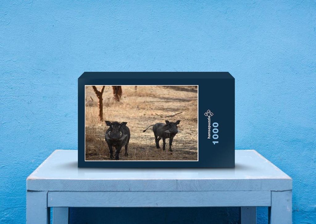 hansepuzzle 83595 - Warzenschwein Puzzle, 1000 Teile, Tierwelt, 60,0 x 46,0cm mit hochwertiger Aufbewahrung, Kartonbox & Beutel