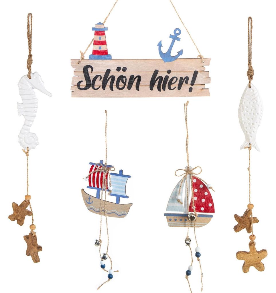 Hängedekoration 5 tlg. maritime Deko Fischernetz