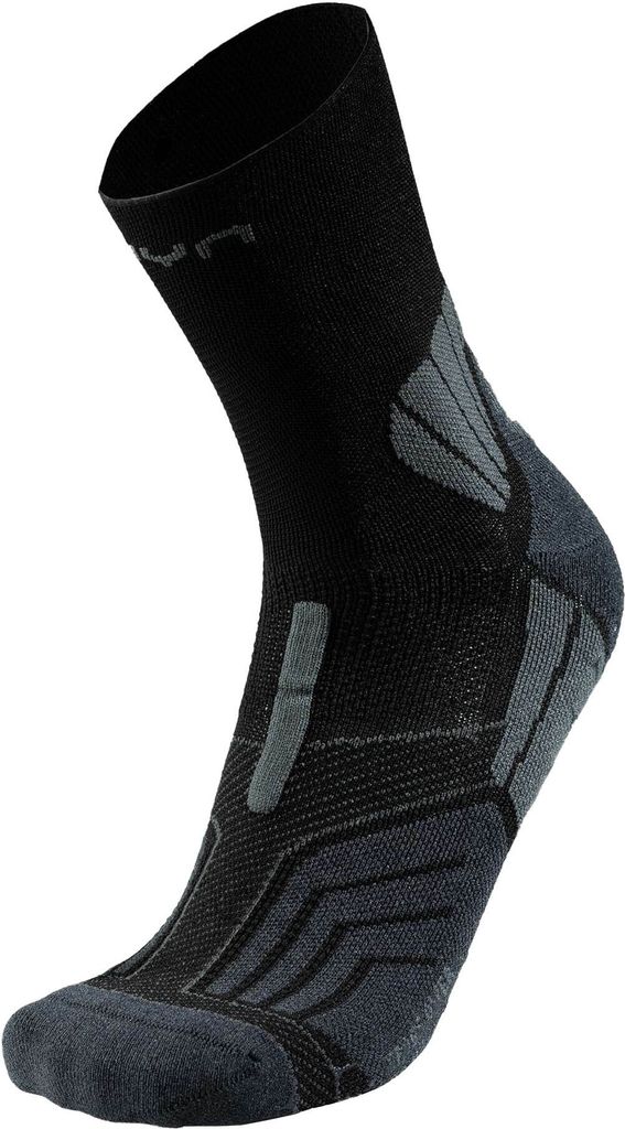 UYN Unisex Socken - Cross Over Grip Socks, Sportsocken, Logo Schwarz 42-44