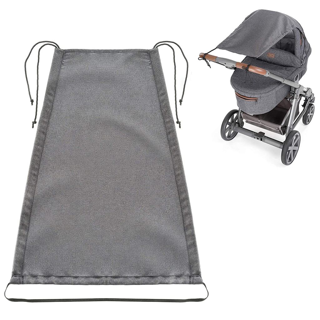 Grau und Wasserdicht Winddicht Sonnendach Universal Sonnenverdeck für Kinderwagen und Buggy mit Tasche Sonnensegel für Kinderwagen Baby Sonnenschutz Kinderwagen mit UV Schutz 50 
