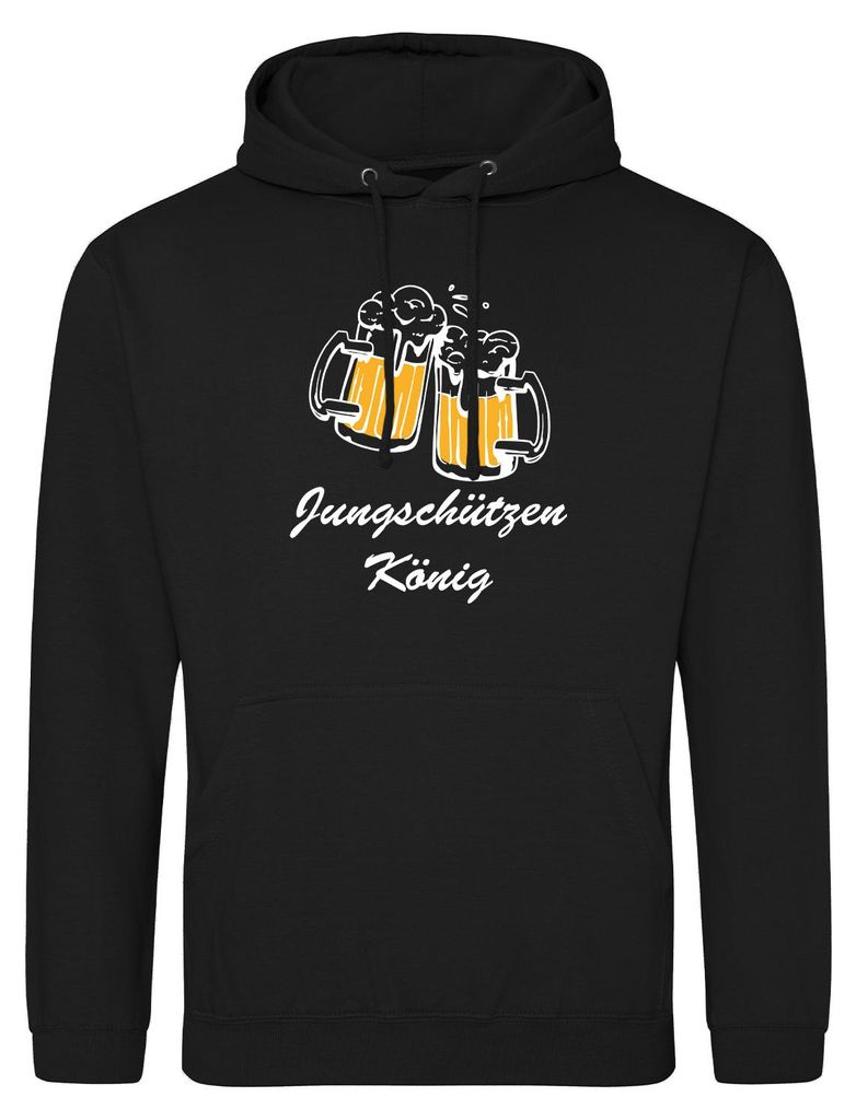 Huuraa Uni Hoodie Jungschützenkönig Schützenfest L Deep Black Vegan Sweatshirt Geschenkidee