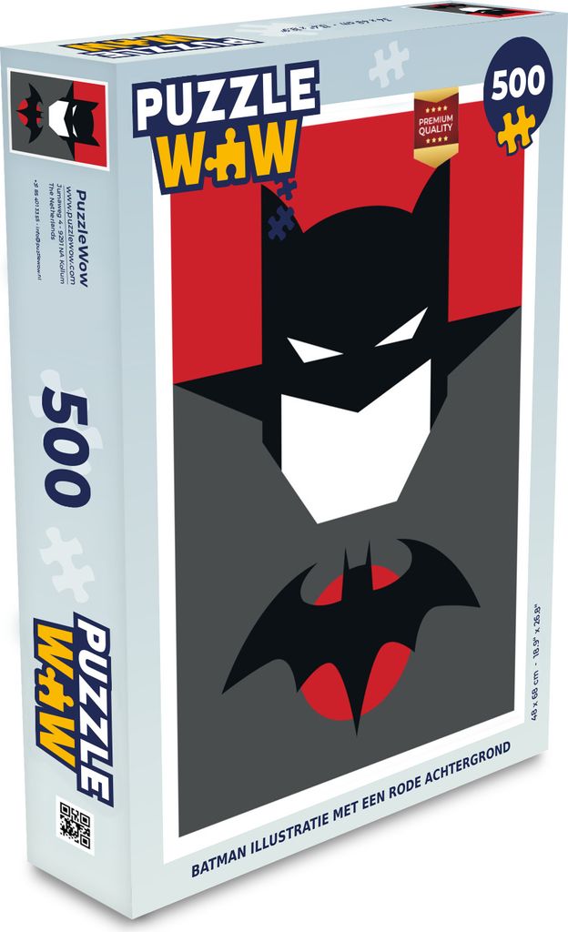 MuchoWow Puzzle 500 Teile Batman-Illustration mit rotem Hintergrund - Denken - Spiel - Toy